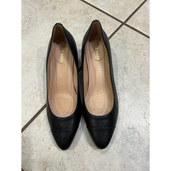 Coke Haan Black Go-to Block Heel Pumps Sz 6.5 - Picture 1 of 8